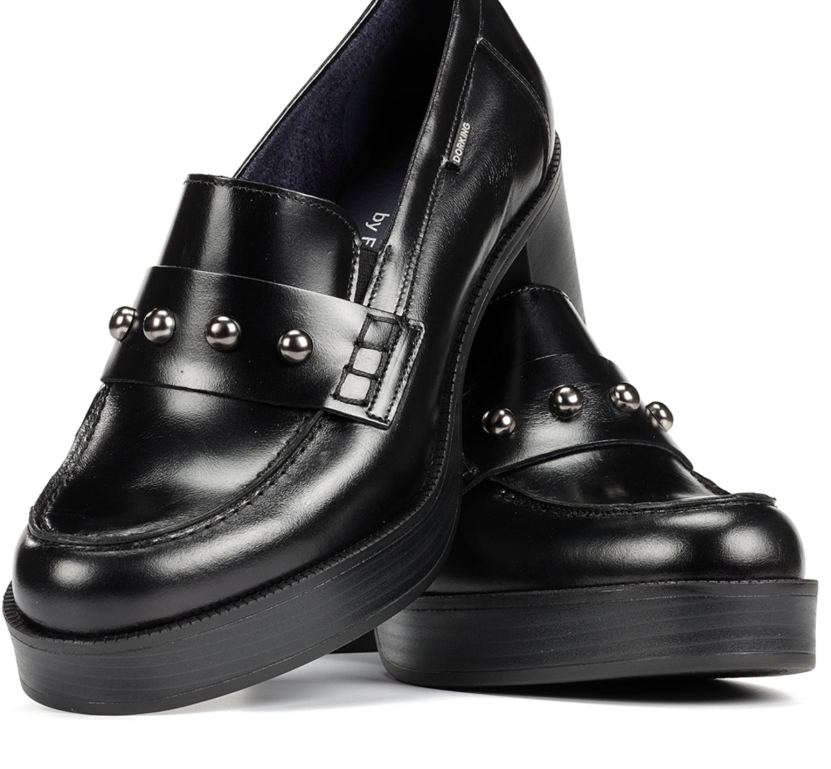 Dorking Bowy D9586 mocassin femme noir cuir