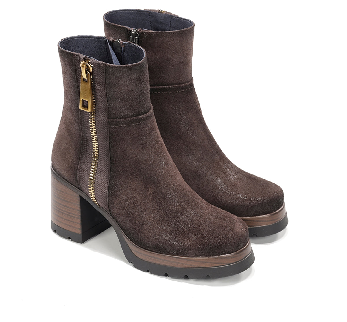 Dorking Safe D9413 bottines femme marron plateforme