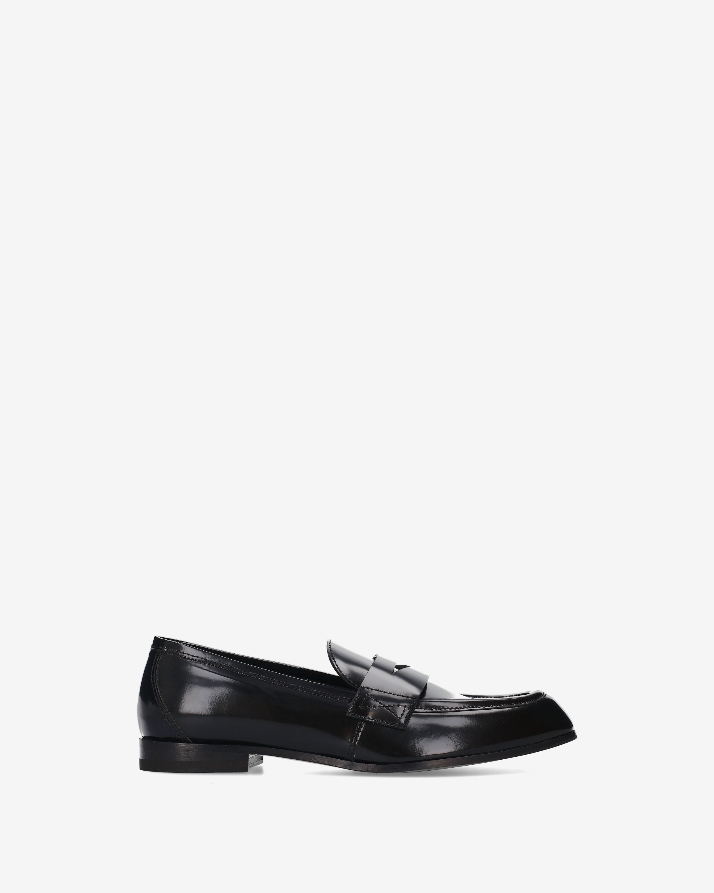 Premiata Mocassins cuir noir vernis femme