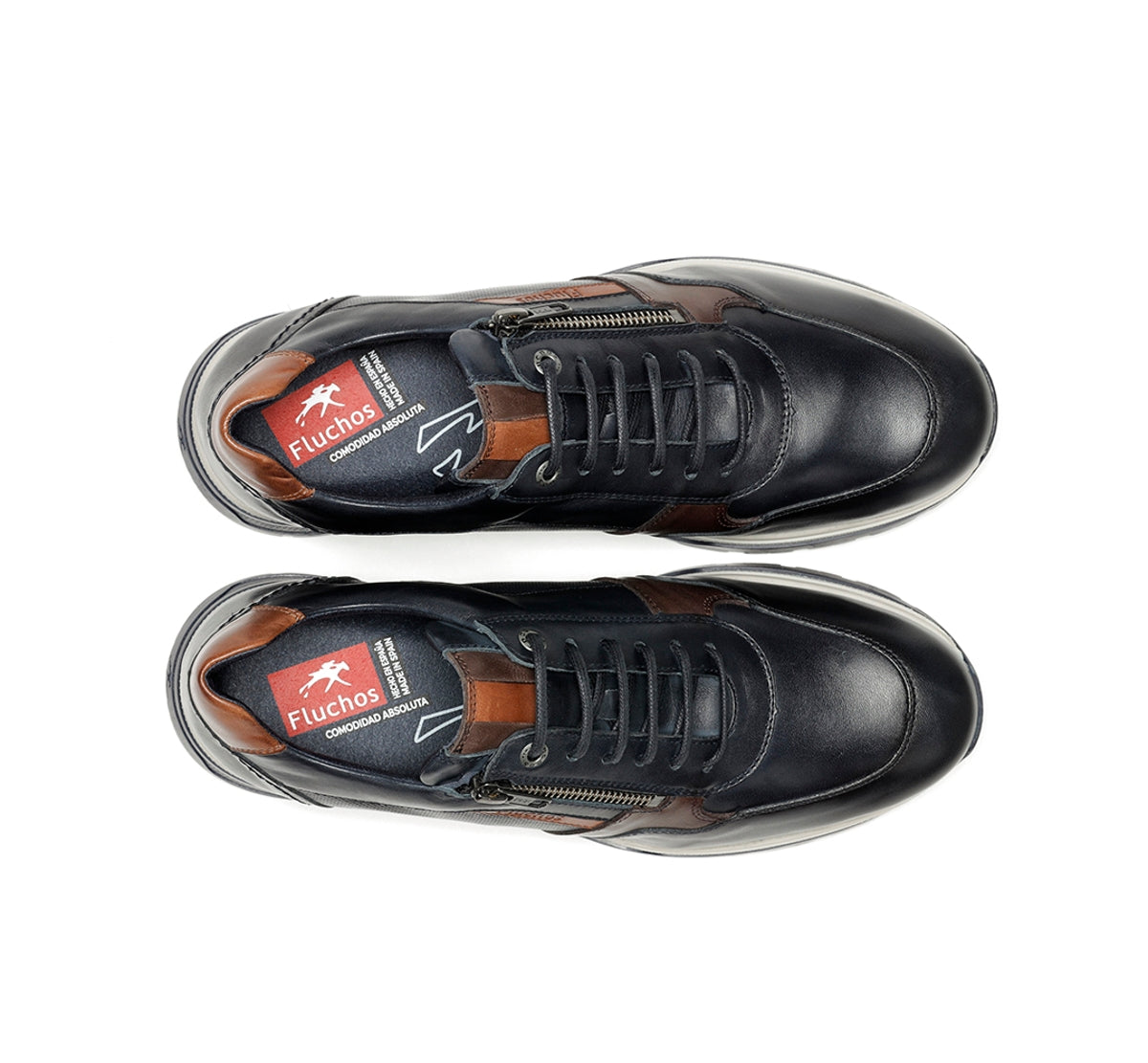 Fluchos Louis F1600 baskets homme bleu cuir
