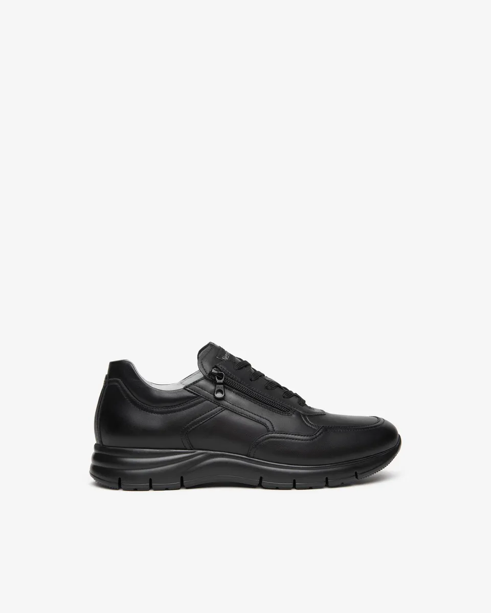 Nero Giardini Sneakers Baskets Cuir Homme Zip