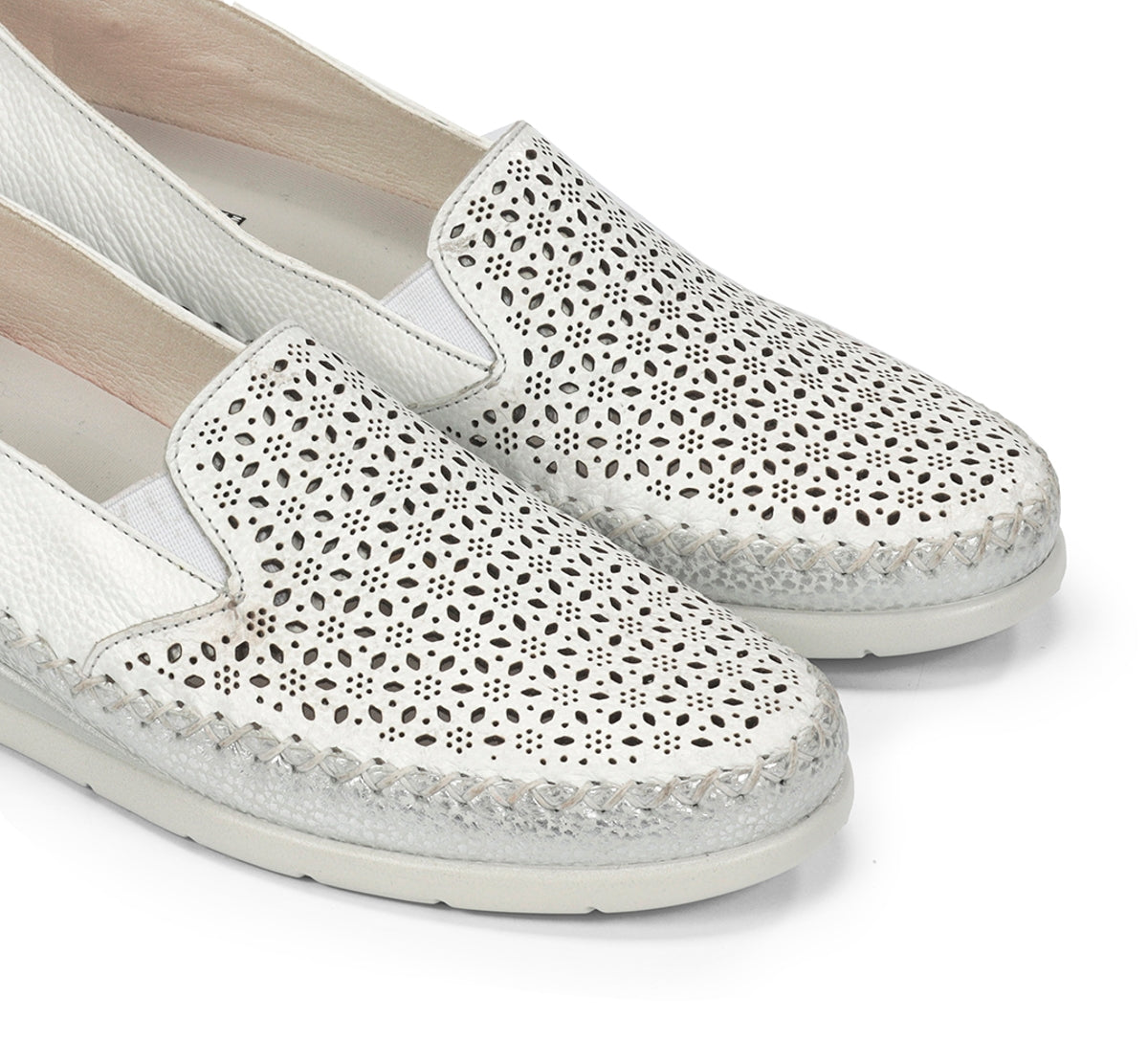 Fluchos Sella F2144 slip on blanc femme compensé