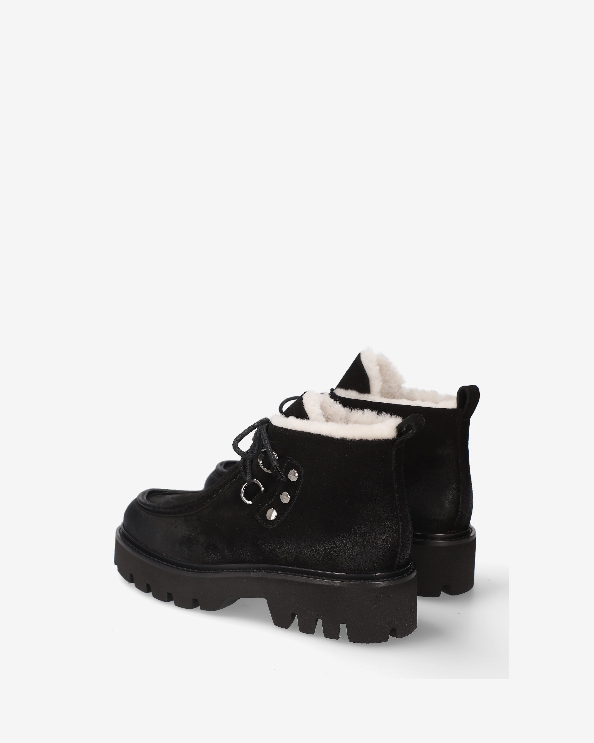 Premiata boots femme daim noir fourré mouton