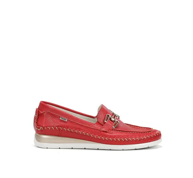 Fluchos Sella F2141 mocassins rouge femme compensé