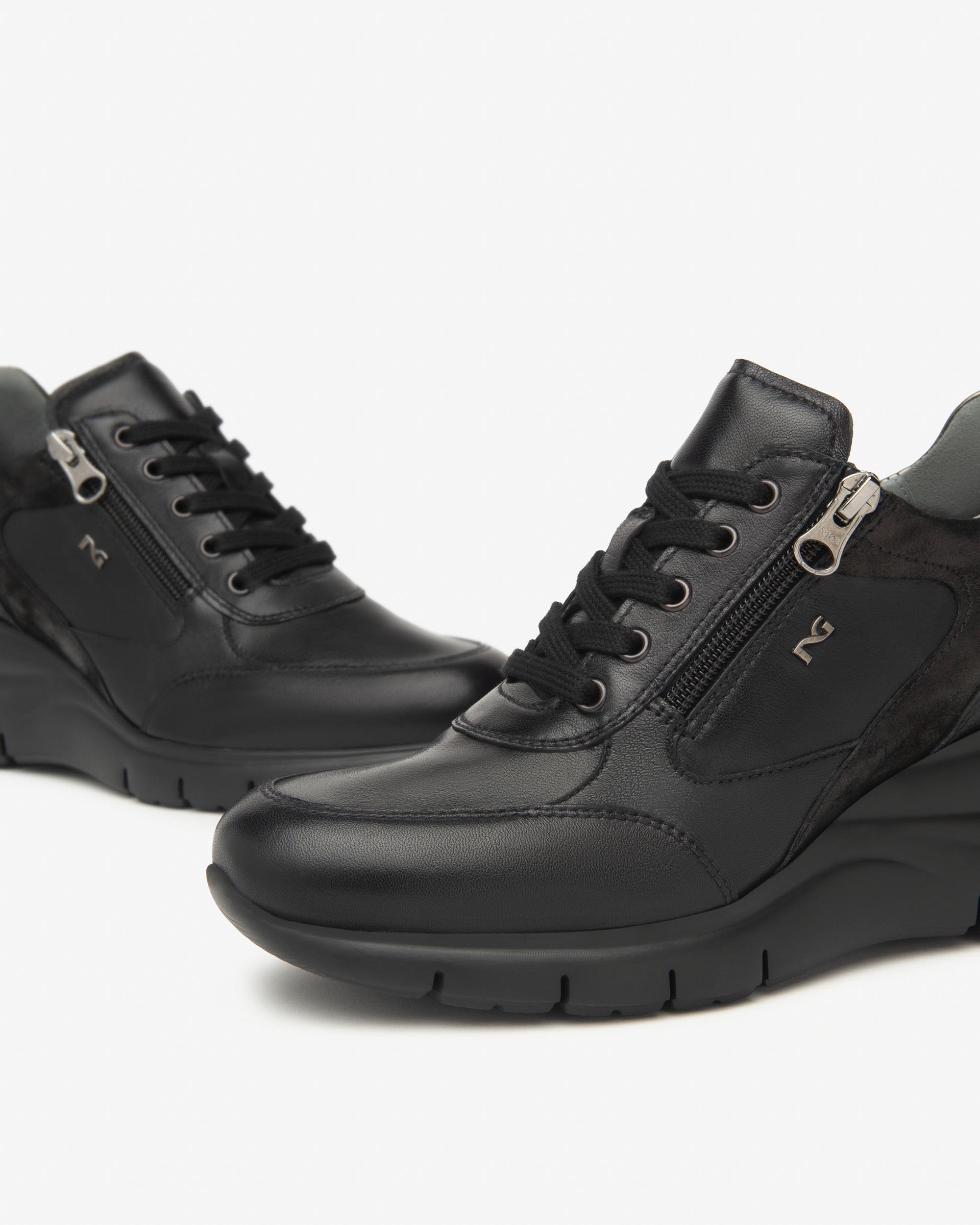Nero Giardini Sneakers Baskets Cuir Femme Tissu Technique