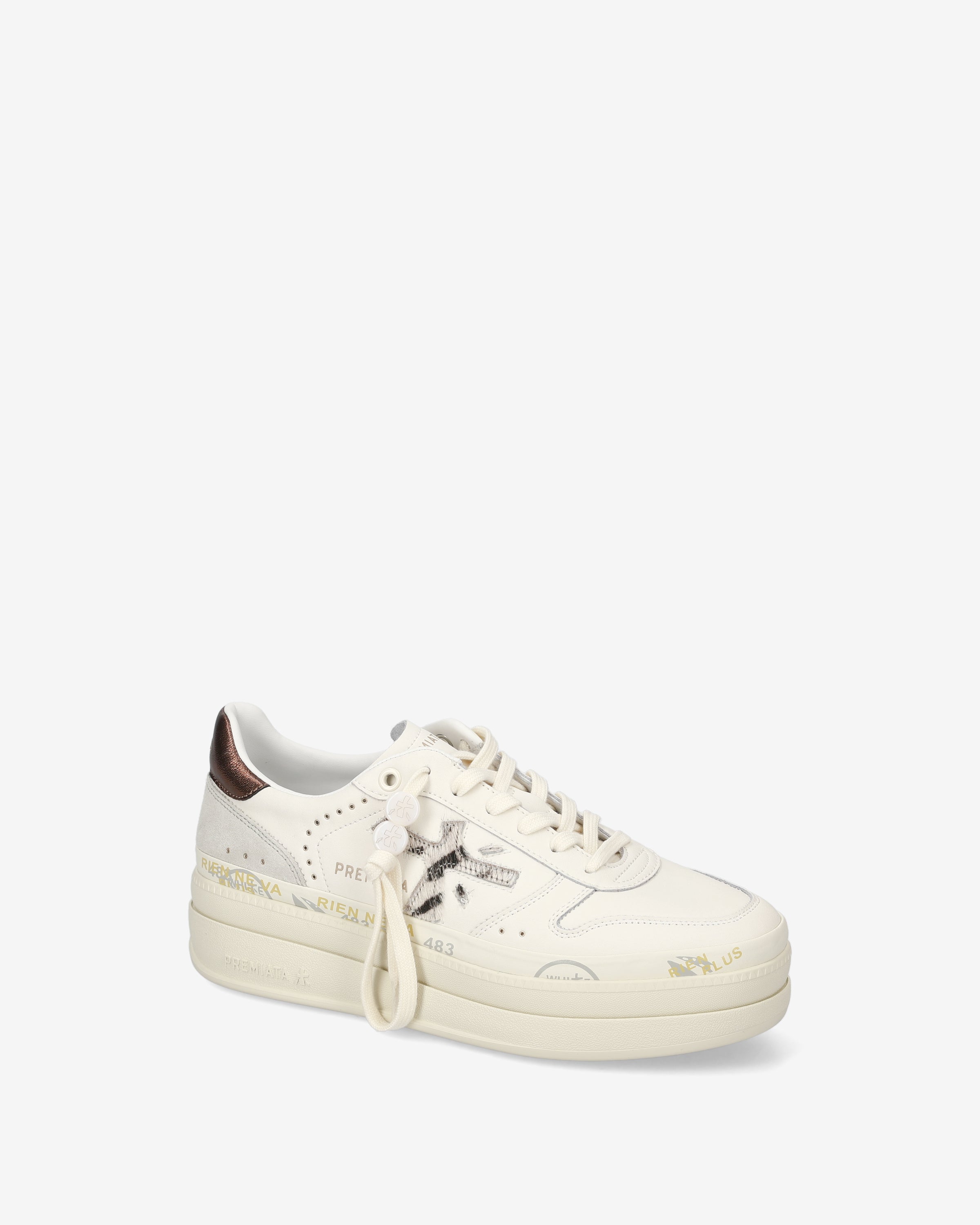 Premiata Micol 7035 sneakers cuir blanc plateforme femme