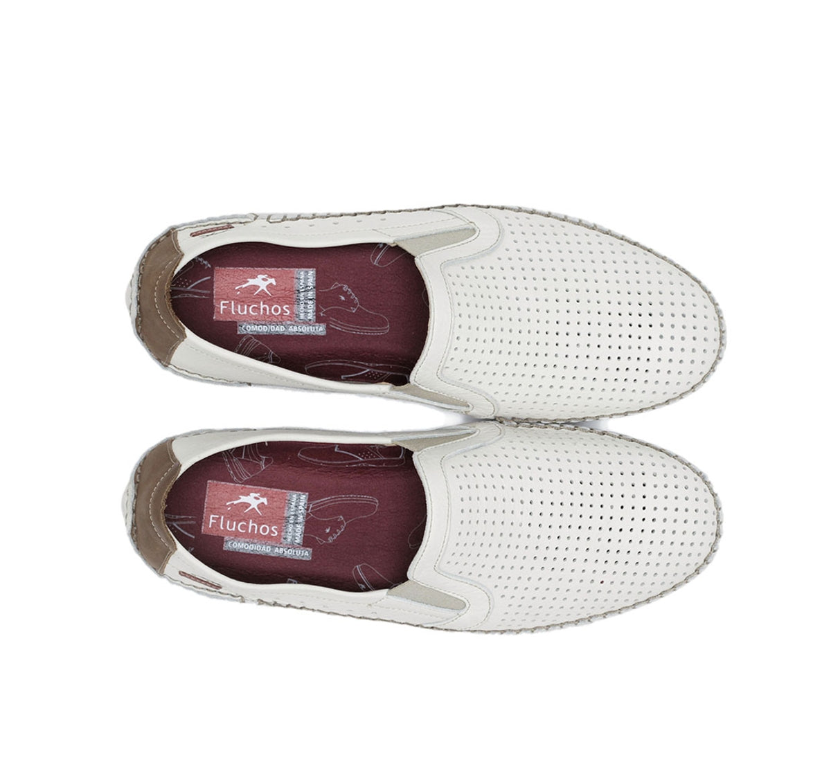 Fluchos Dorian F1177 mocassins blanc homme cuir