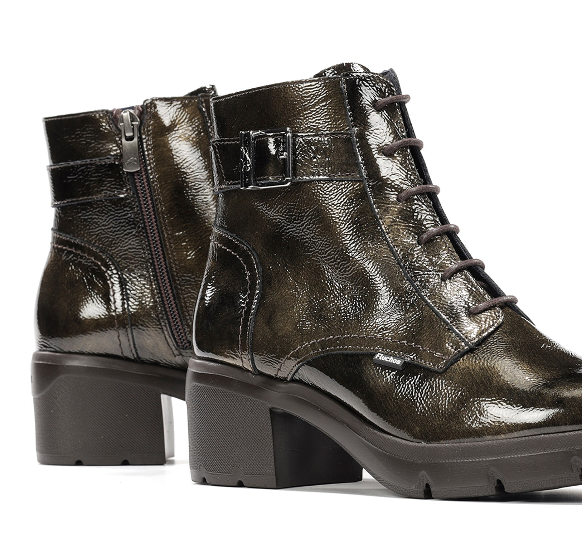 Fluchos Fugaz F2107 bottines vert femme semelle track