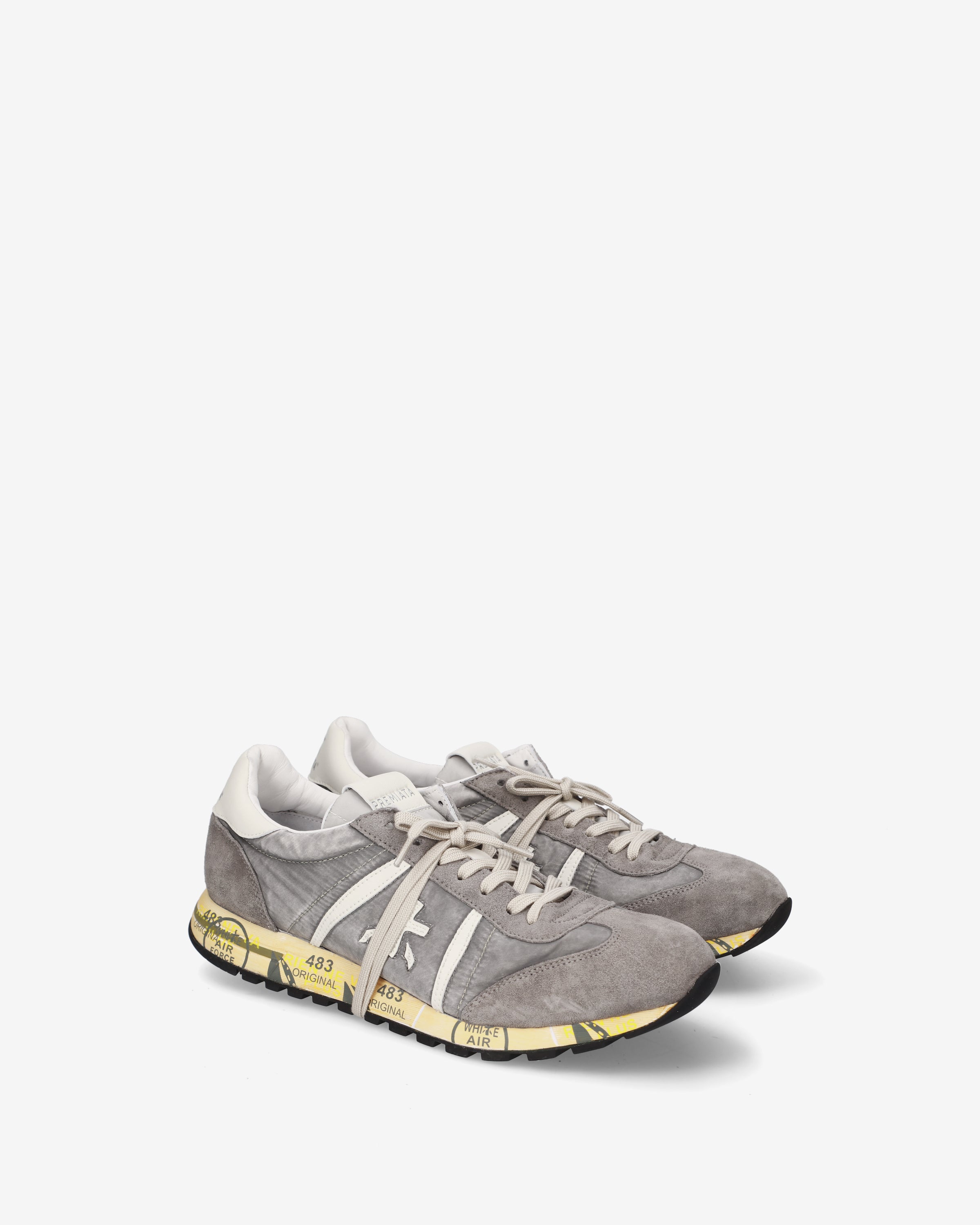 Premiata Lucy 8406 baskets gris tissu daim