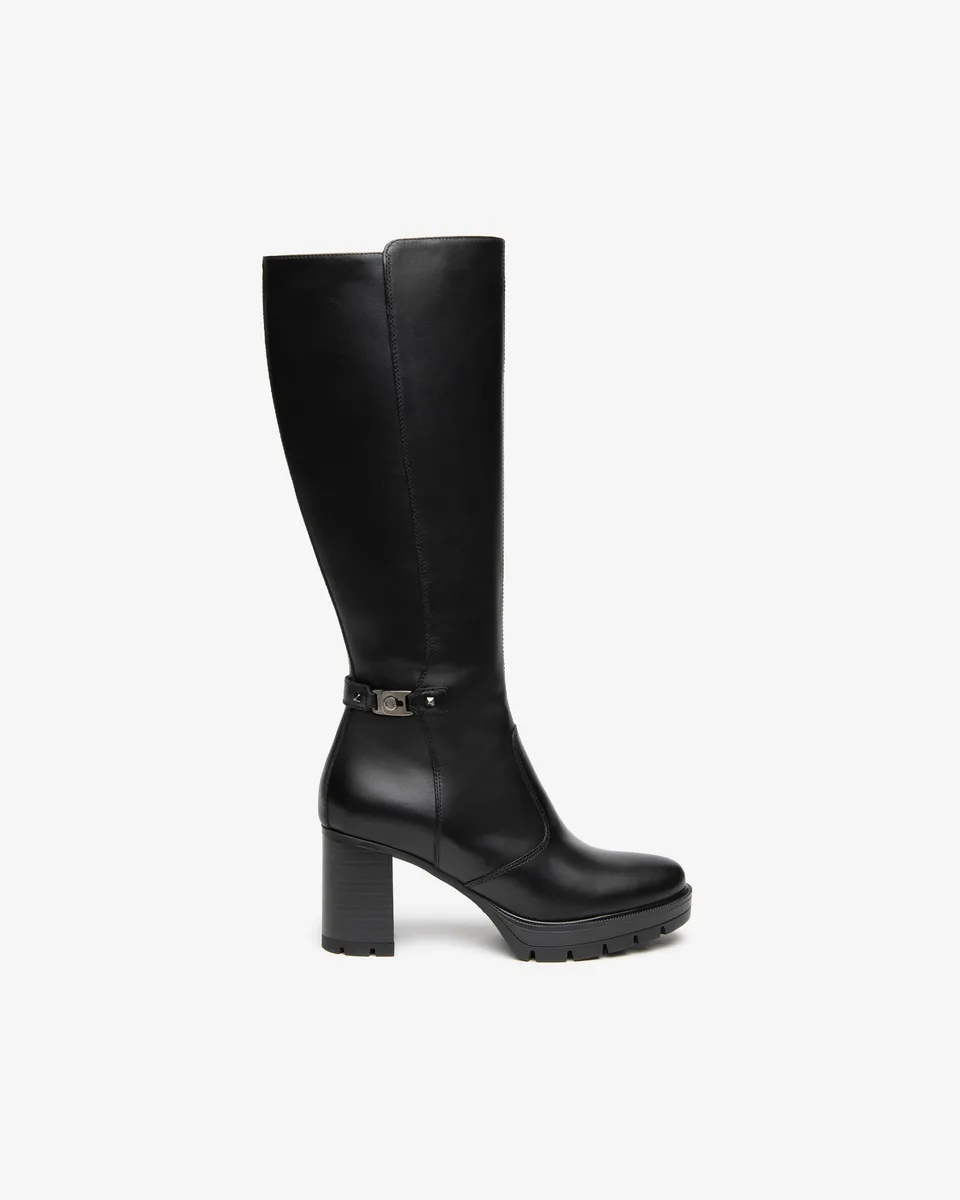 Nero Giardini Boots bottes cuir femme talon 80 mm