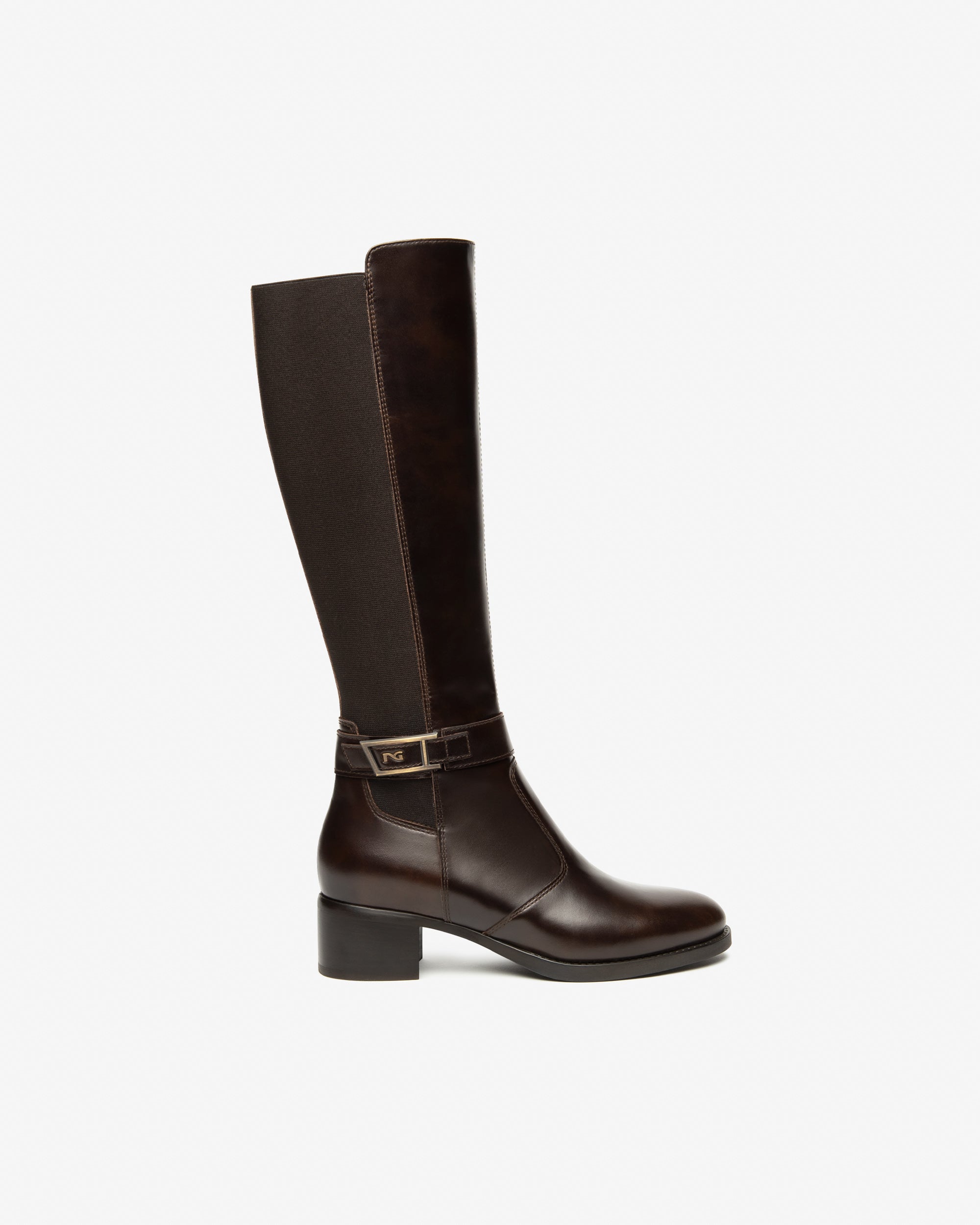 Nero Giardini Boots bottes cuir tissu femme talon 40