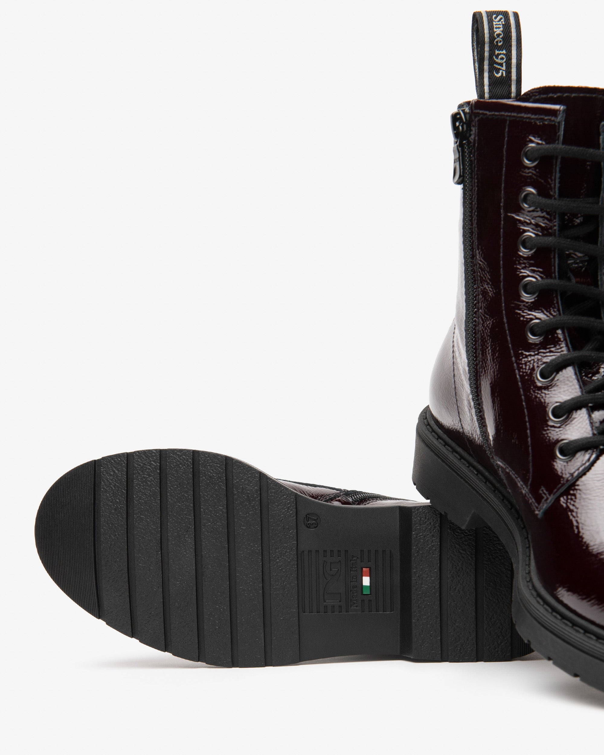 Nero Giardini Combat Boots rangers vernies femme 38