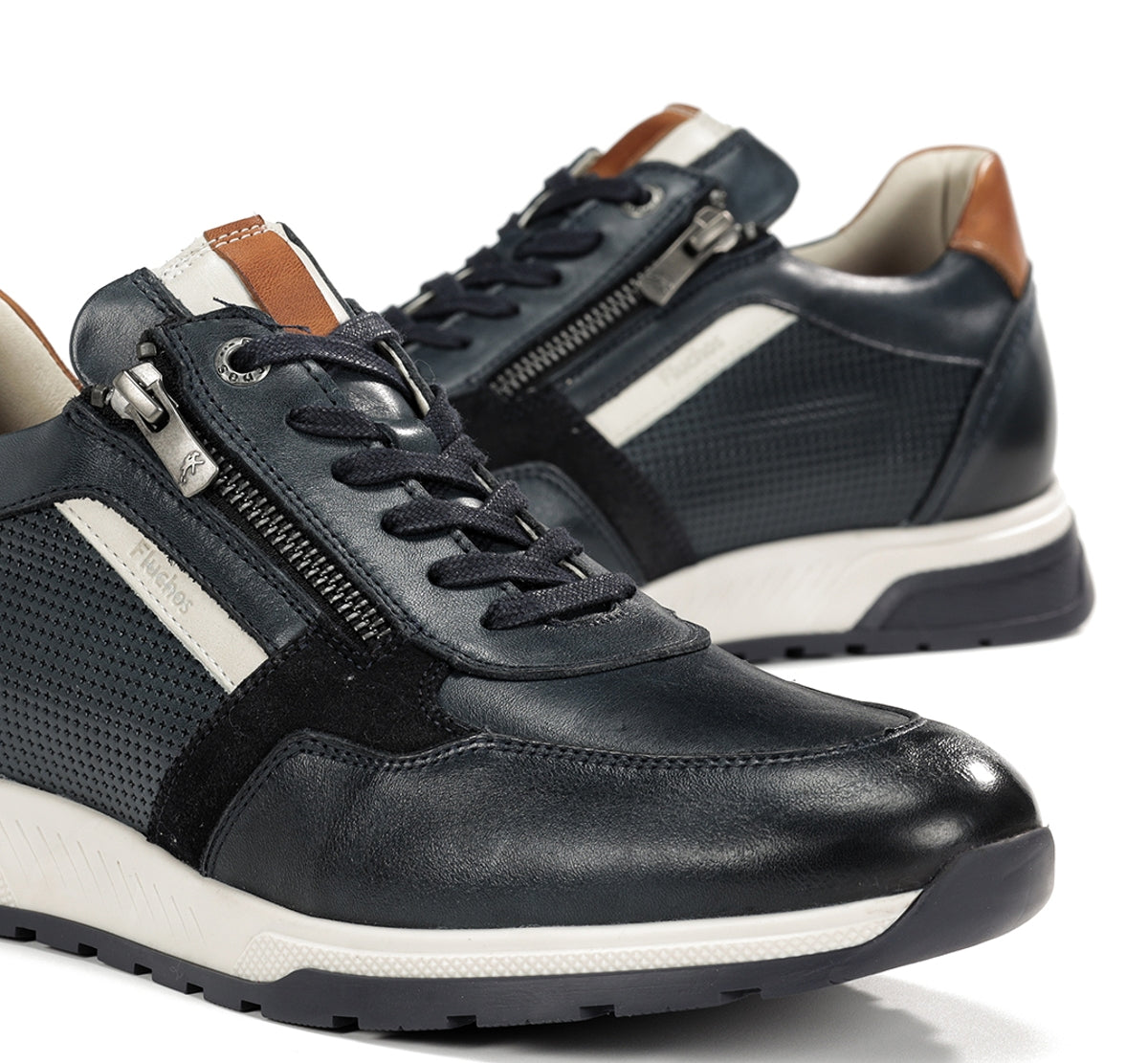 Fluchos Louis F1752 basket homme bleu cuir