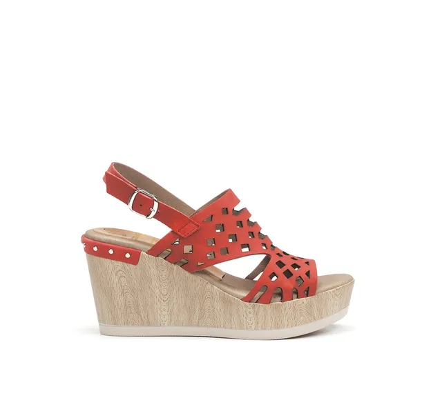 Dorking Salma D7756 sandales compensées rouges 8 cm