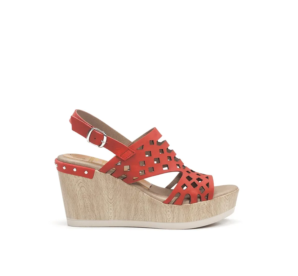 Dorking Salma D7756 sandales compensées rouges 8 cm