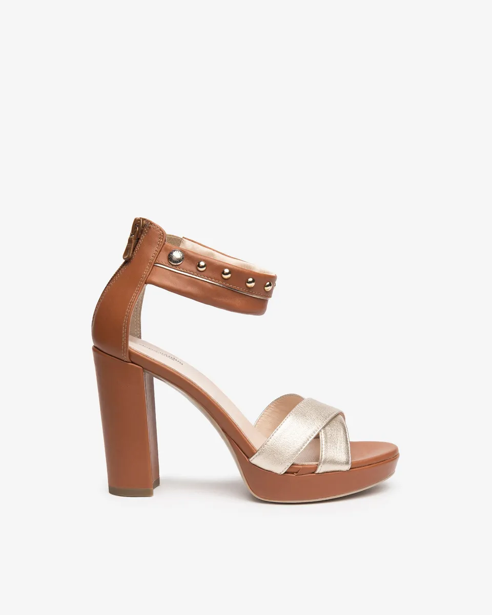 Nero Giardini Sandals sandales cuir femme talon 10,5 cm