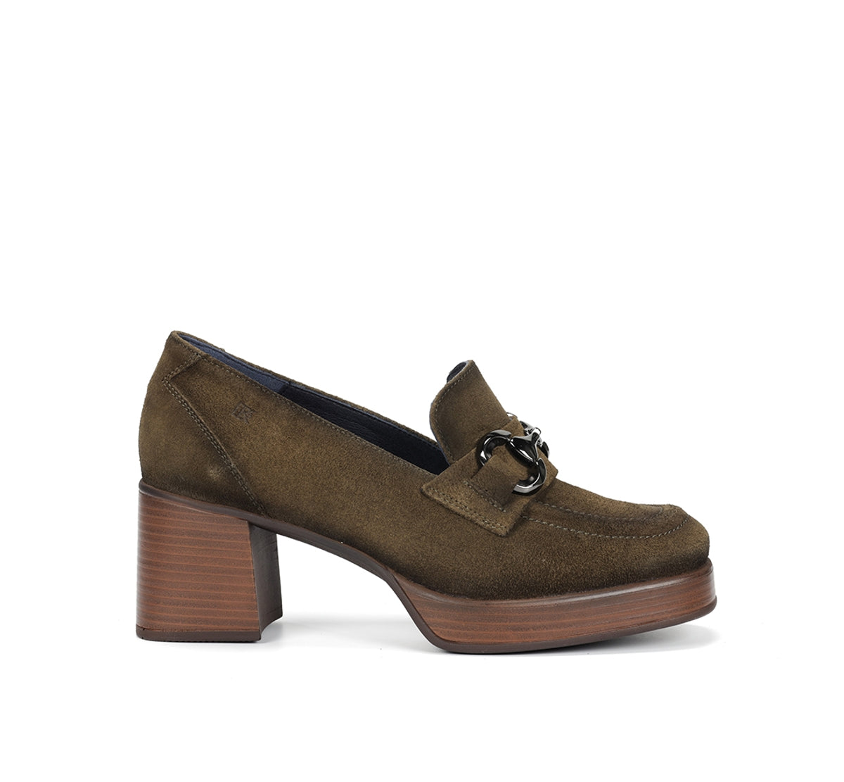 Dorking Cristel D9155 mocassins femme verts plateforme