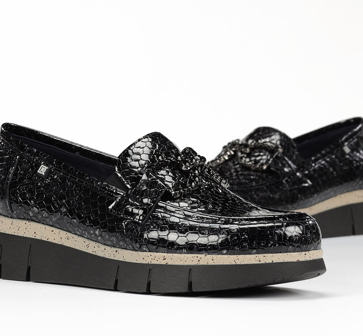 Dorking by Fluchos India D9325 mocassins gris femme cuir