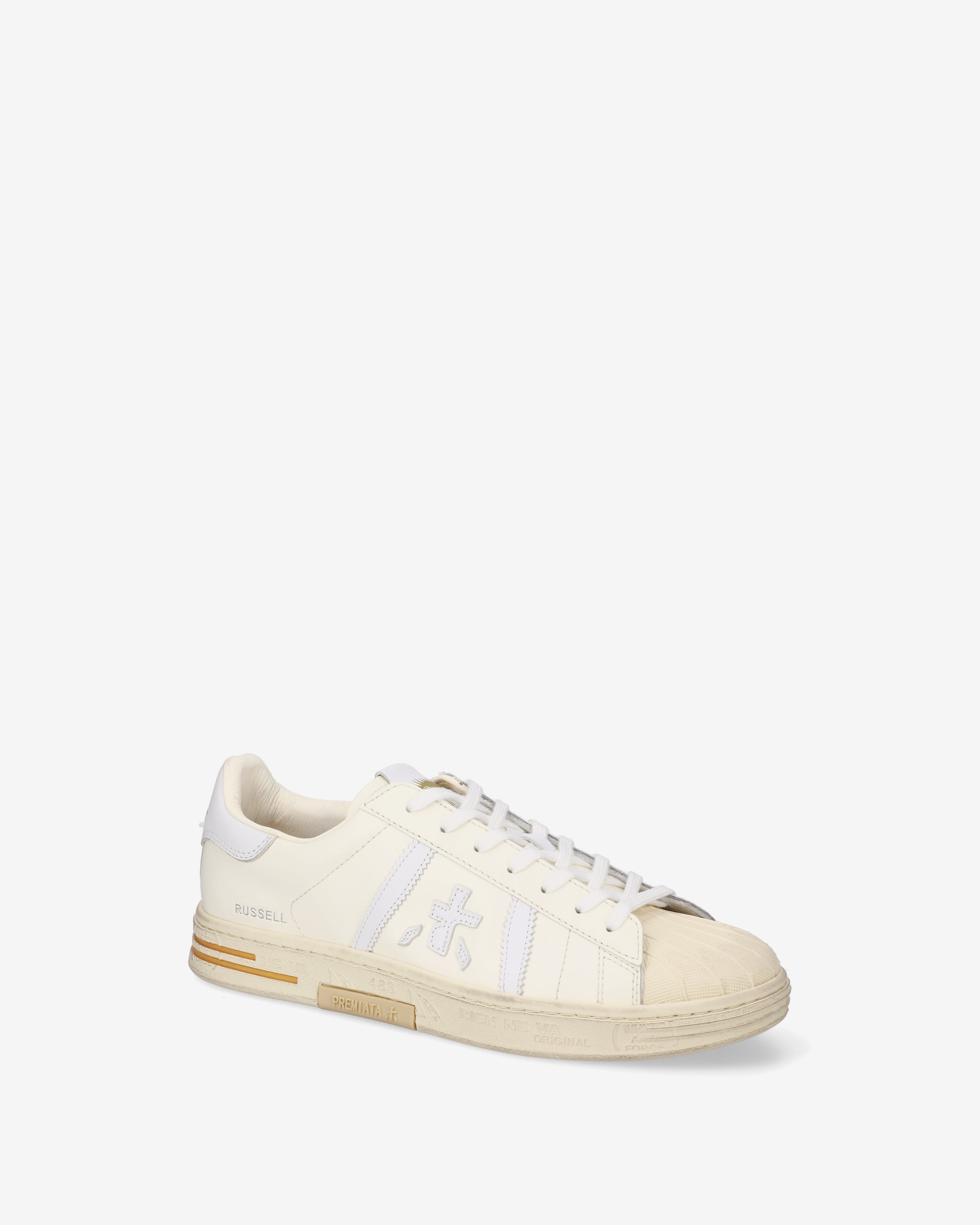 Premiata Russell 8072 baskets homme cuir crème