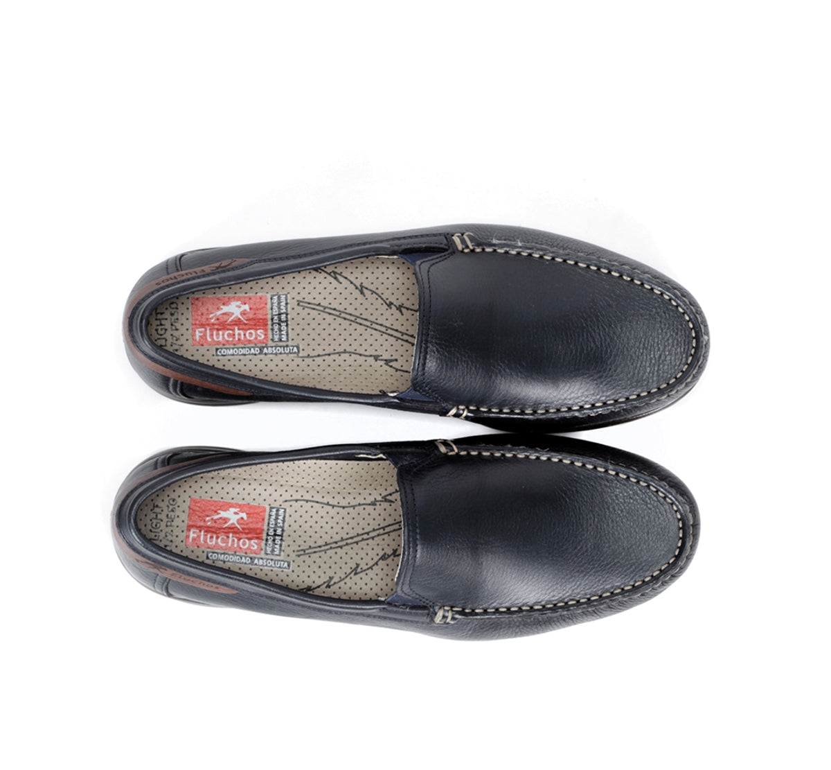 Fluchos Orion 8682 mocassin homme bleu cuir