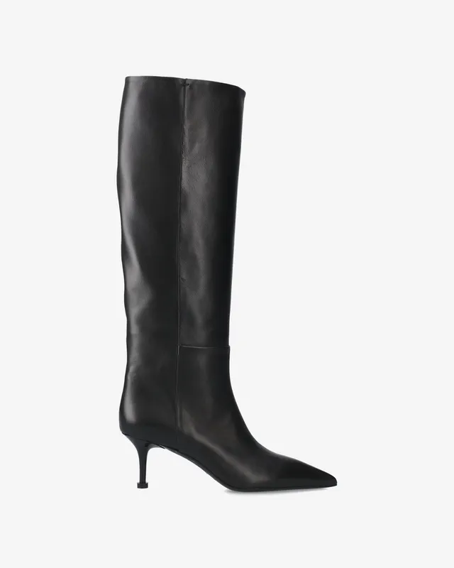 Premiata bottes cuir noir talon 65 mm femme