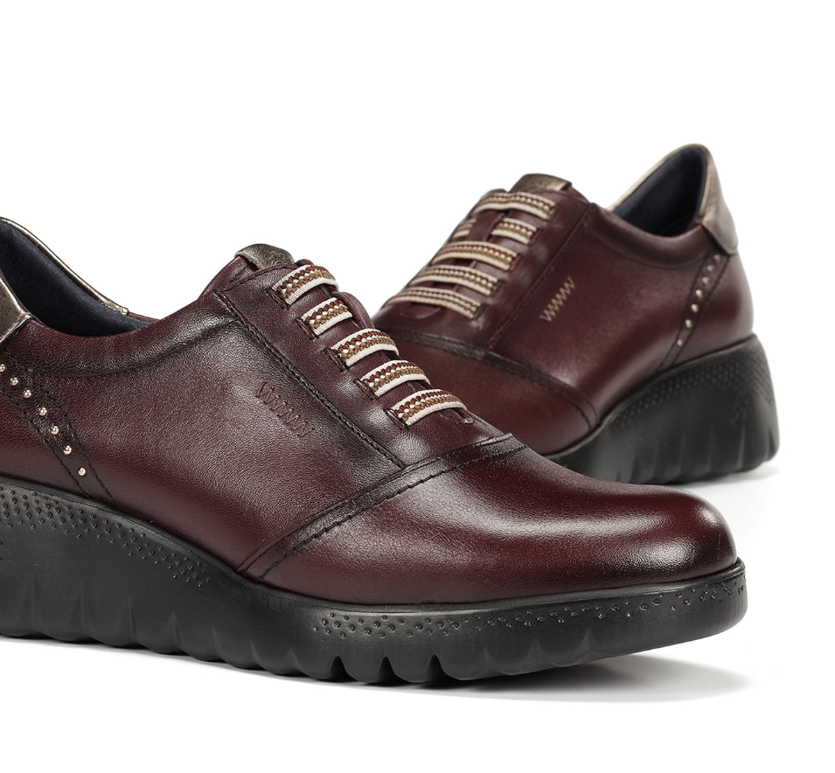 Fluchos Live F2096 baskets bordeaux femme compensées