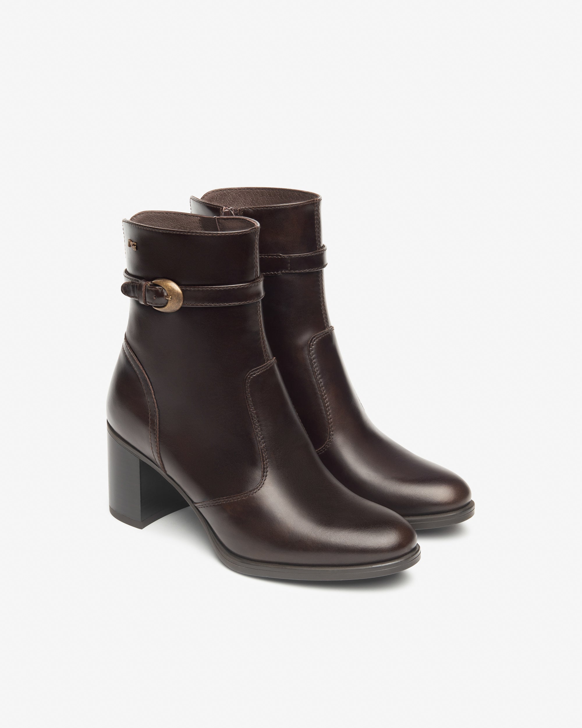 Nero Giardini Bottines cuir femme talon 70 mm zip