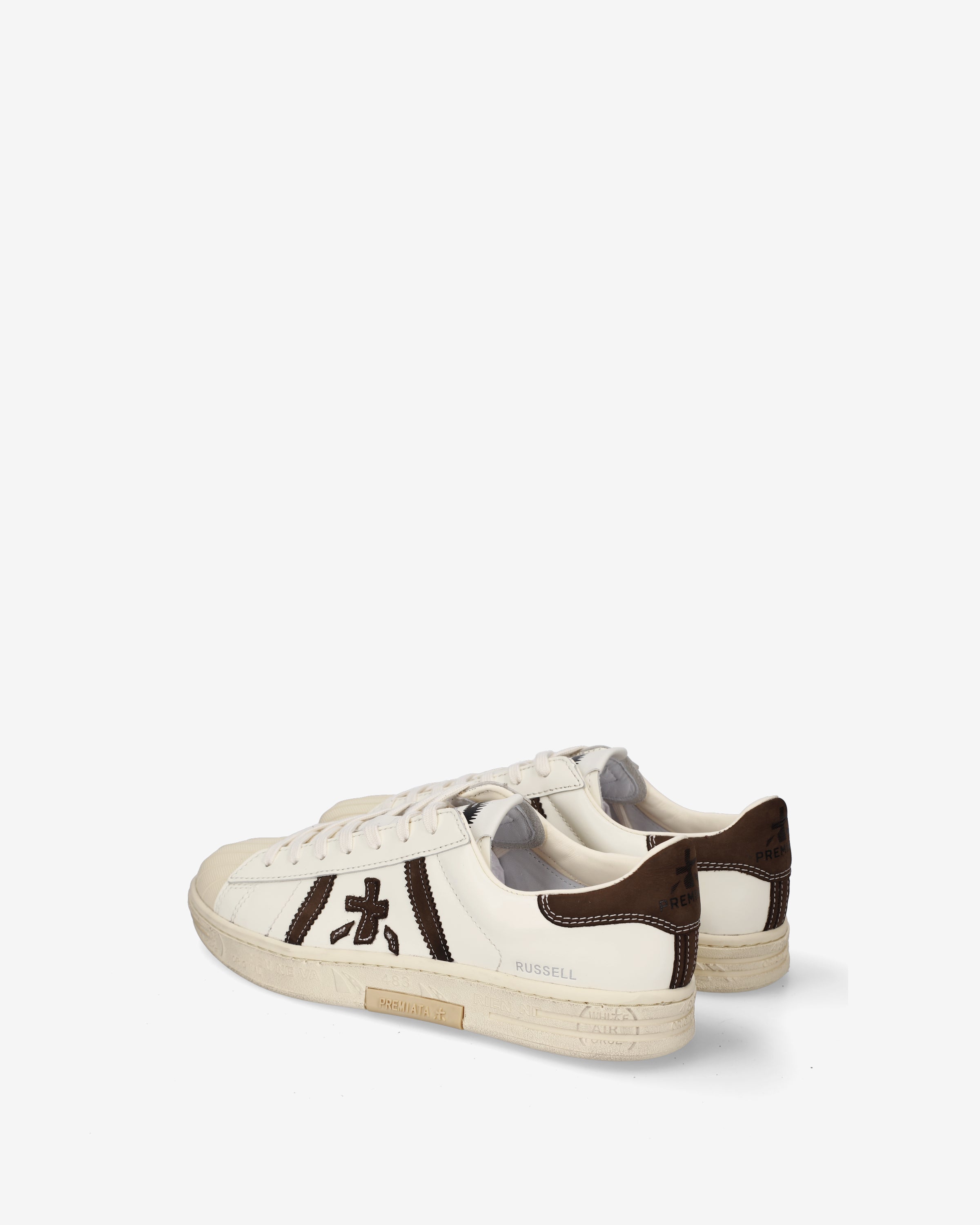 Premiata Russell 8556 sneakers cuir crème marron