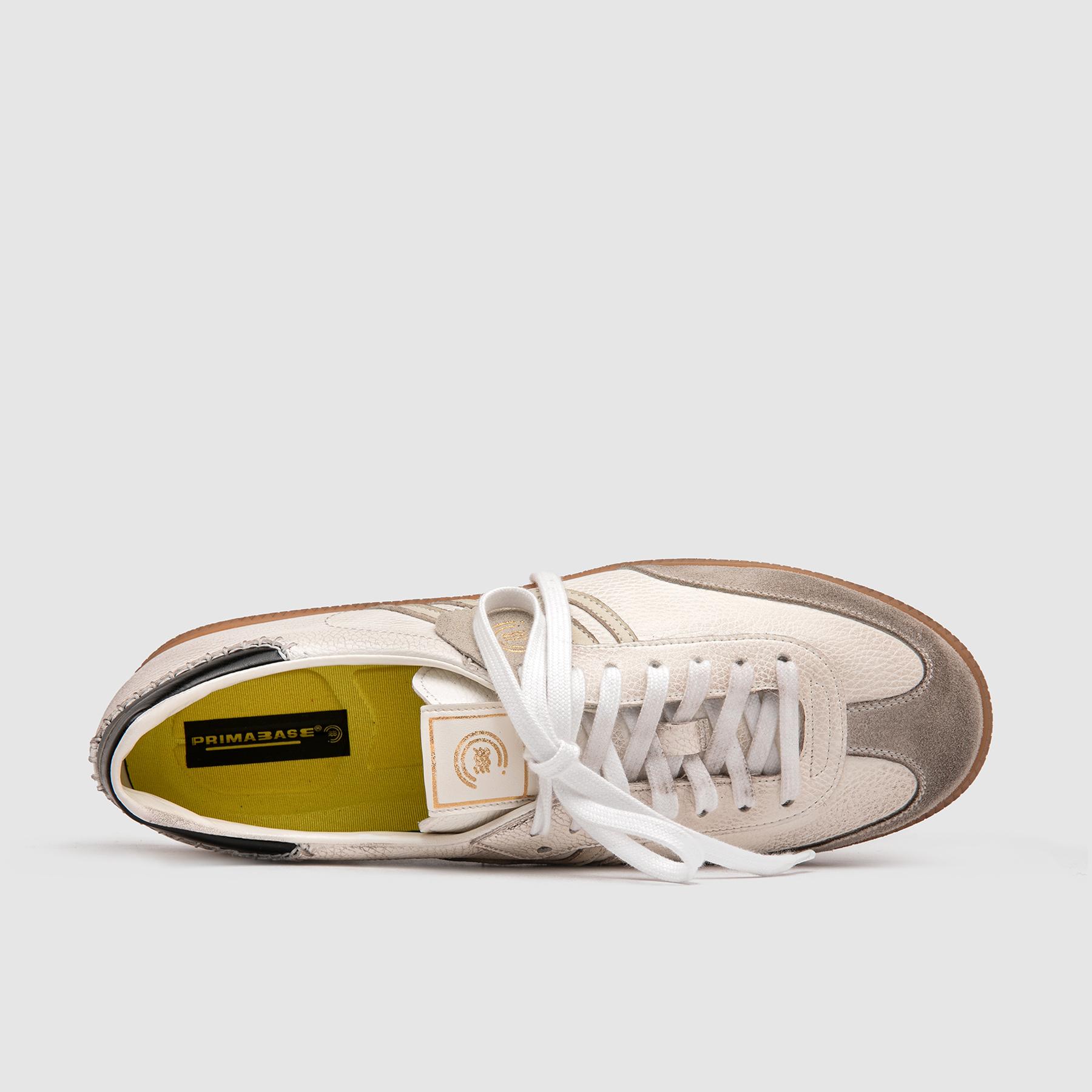 Primabase Polo sneakers cuir blanc confort