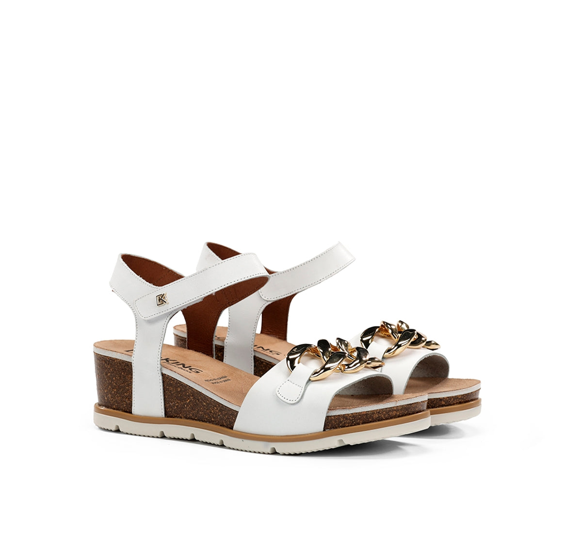 Dorking by Fluchos Gold D9511 sandales femme blanches compensées