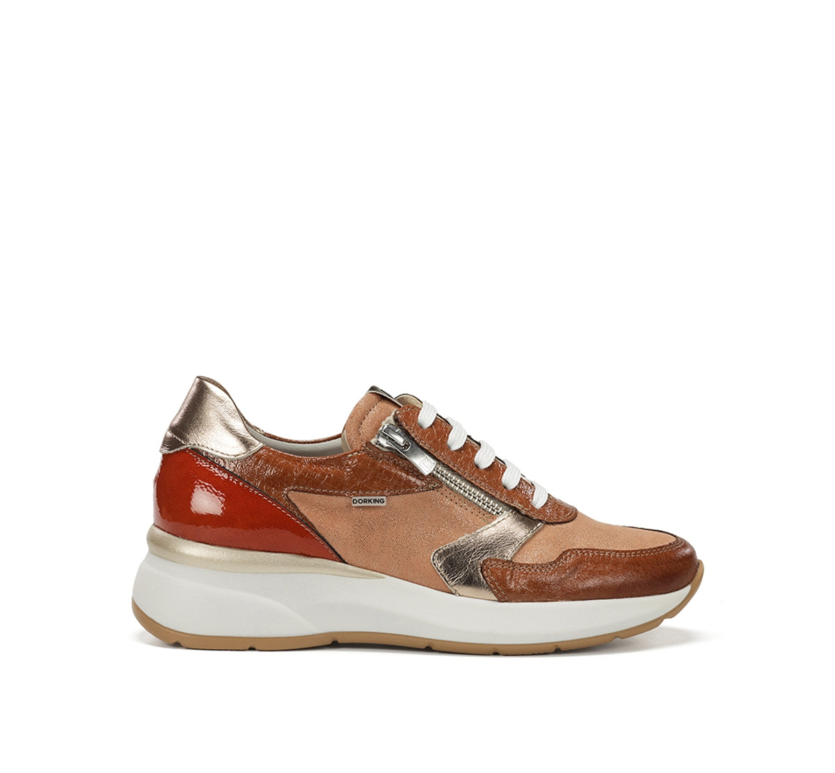 Dorking Flix D9673 baskets femme marron compensées