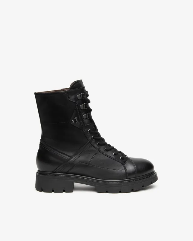 Nero Giardini Combat Boots bottines cuir femme noir talon 30 mm