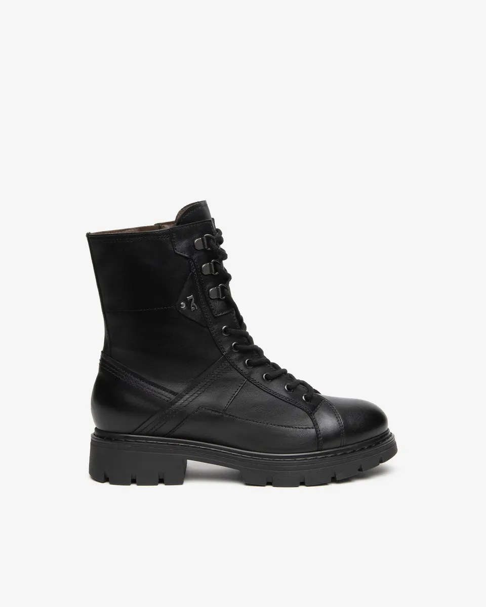 Nero Giardini Combat Boots bottines cuir femme noir talon 30 mm