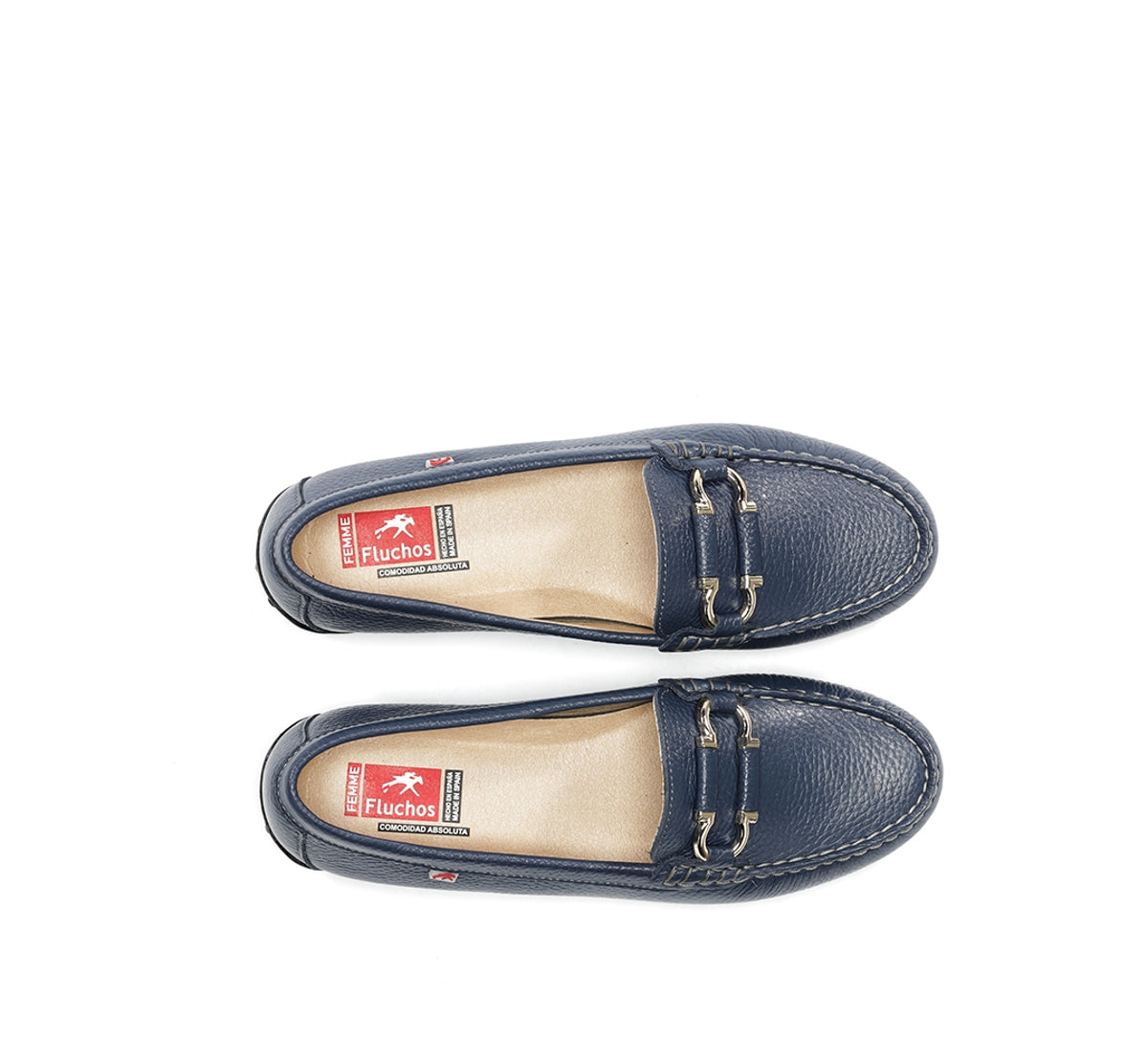 Fluchos Bruni F2156 mocassins femme bleus cuir