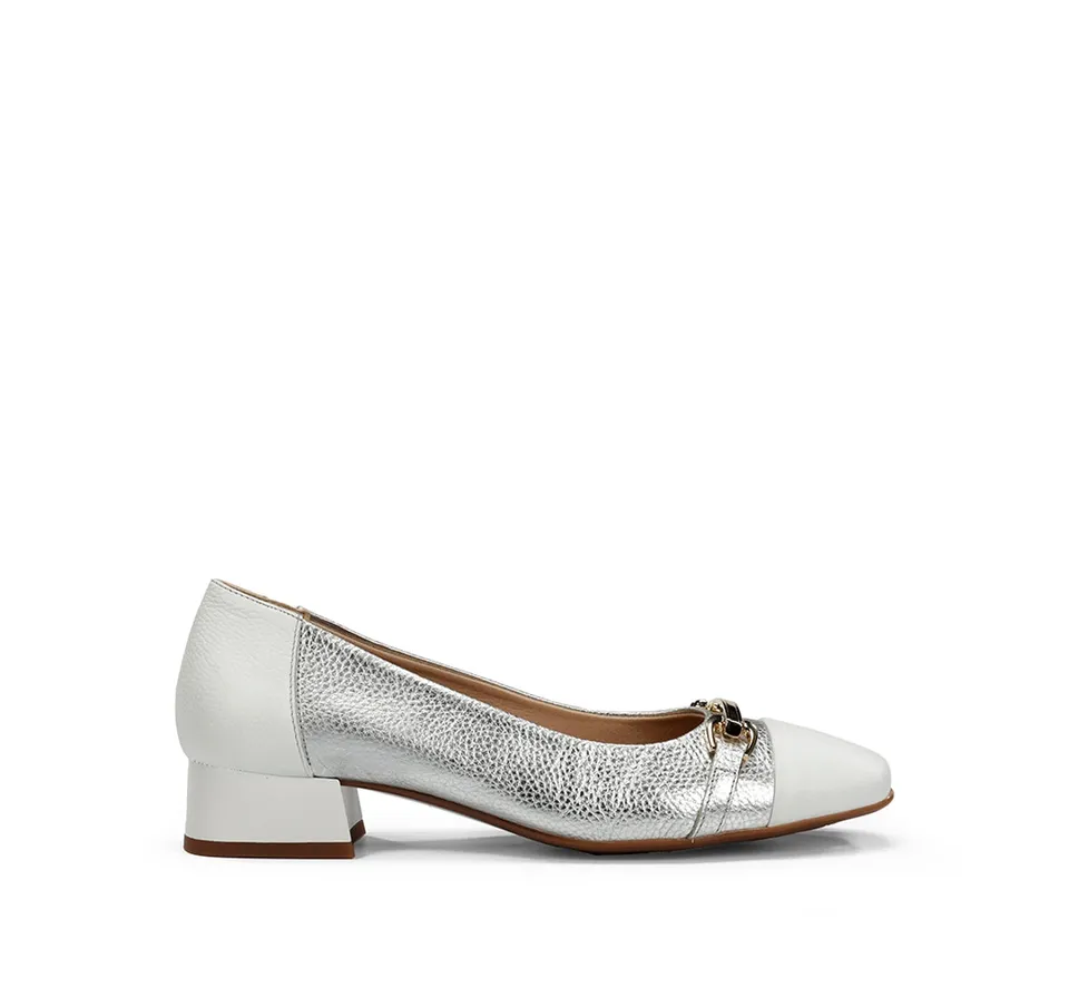 Dorking Gia D9304 mocassin femme argent talon