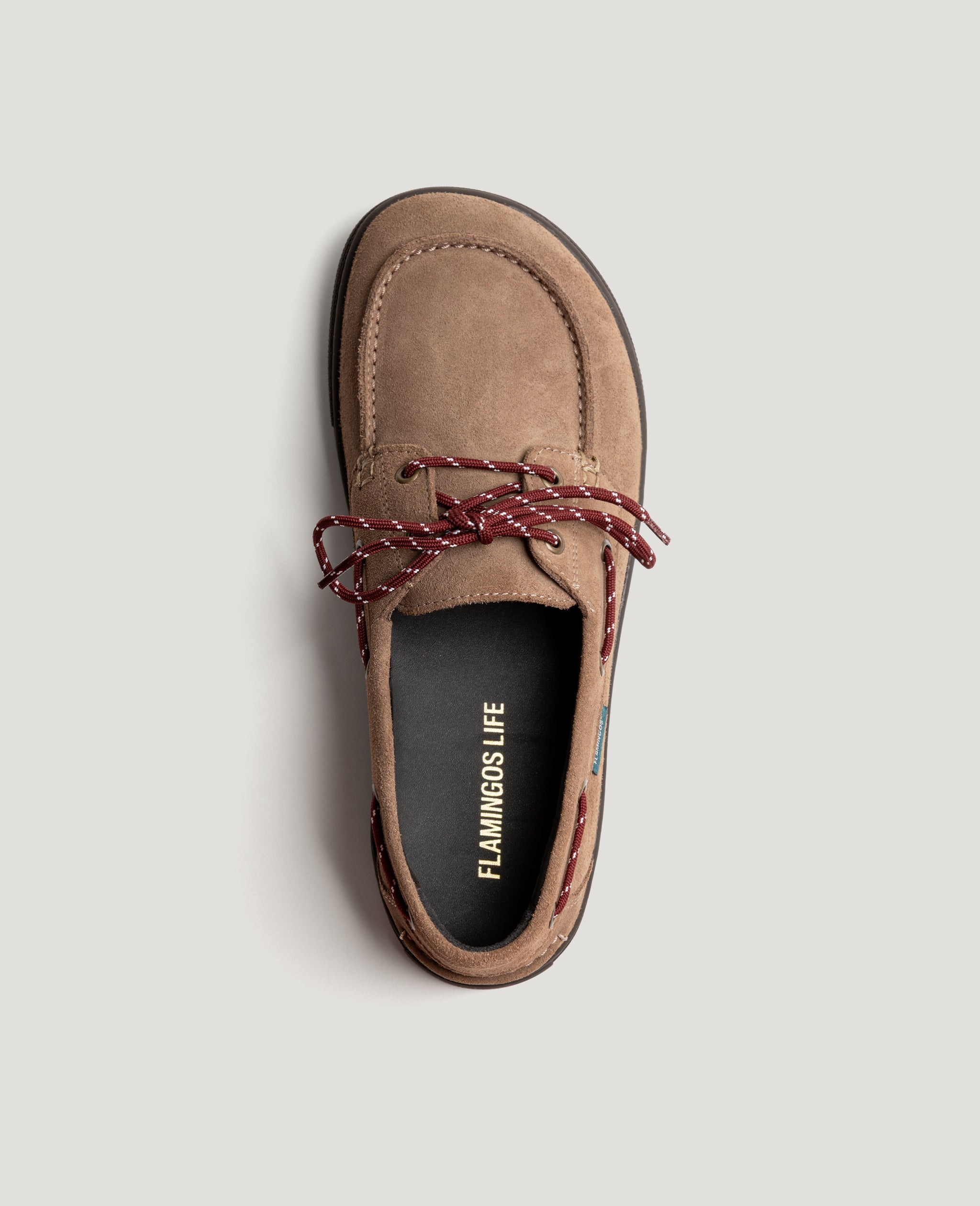 Flamingos Life Zero Boat Suede Taupe bateau barefoot