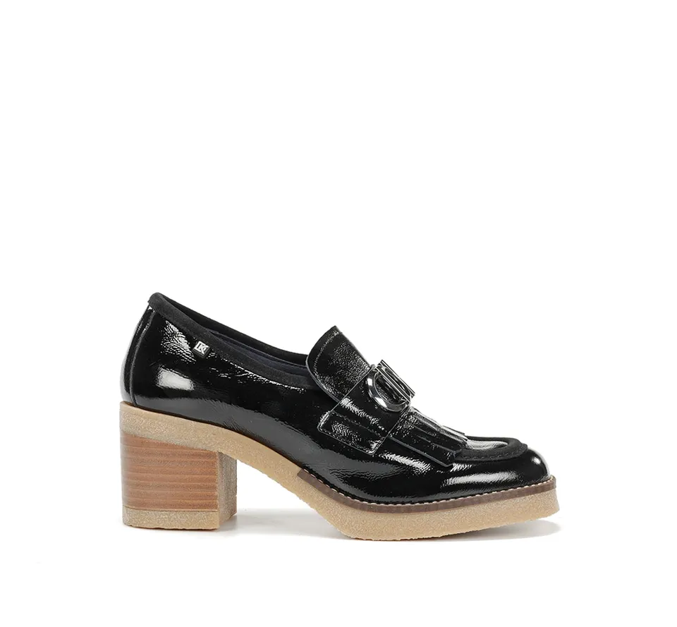 Dorking by Fluchos Oprah D9352 mocassin femme noir talon moyen