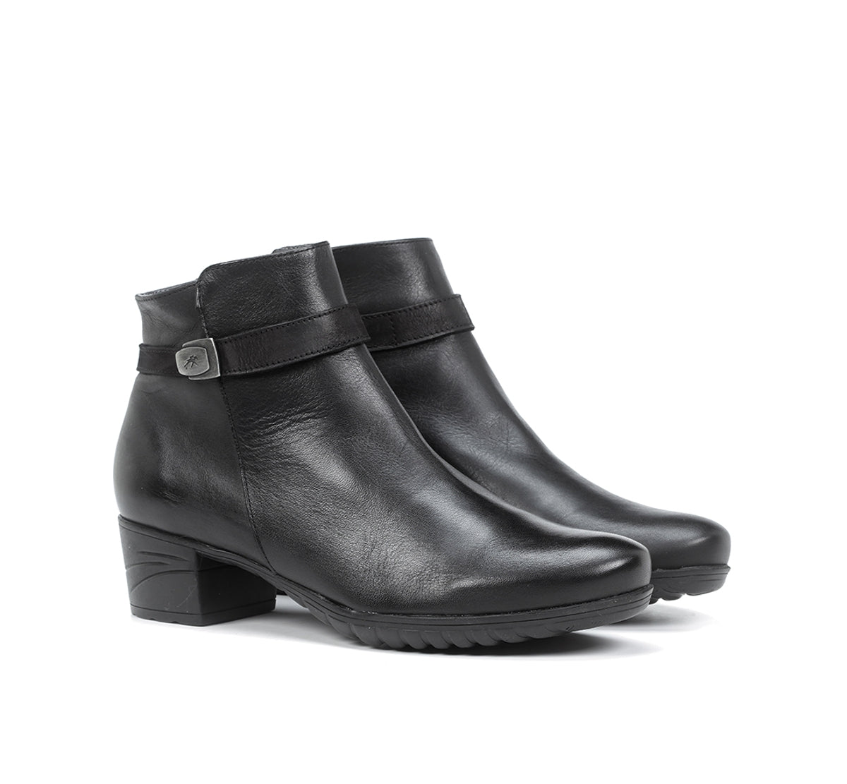 Fluchos Charis F0937 bottines noires cuir femme talon moyen