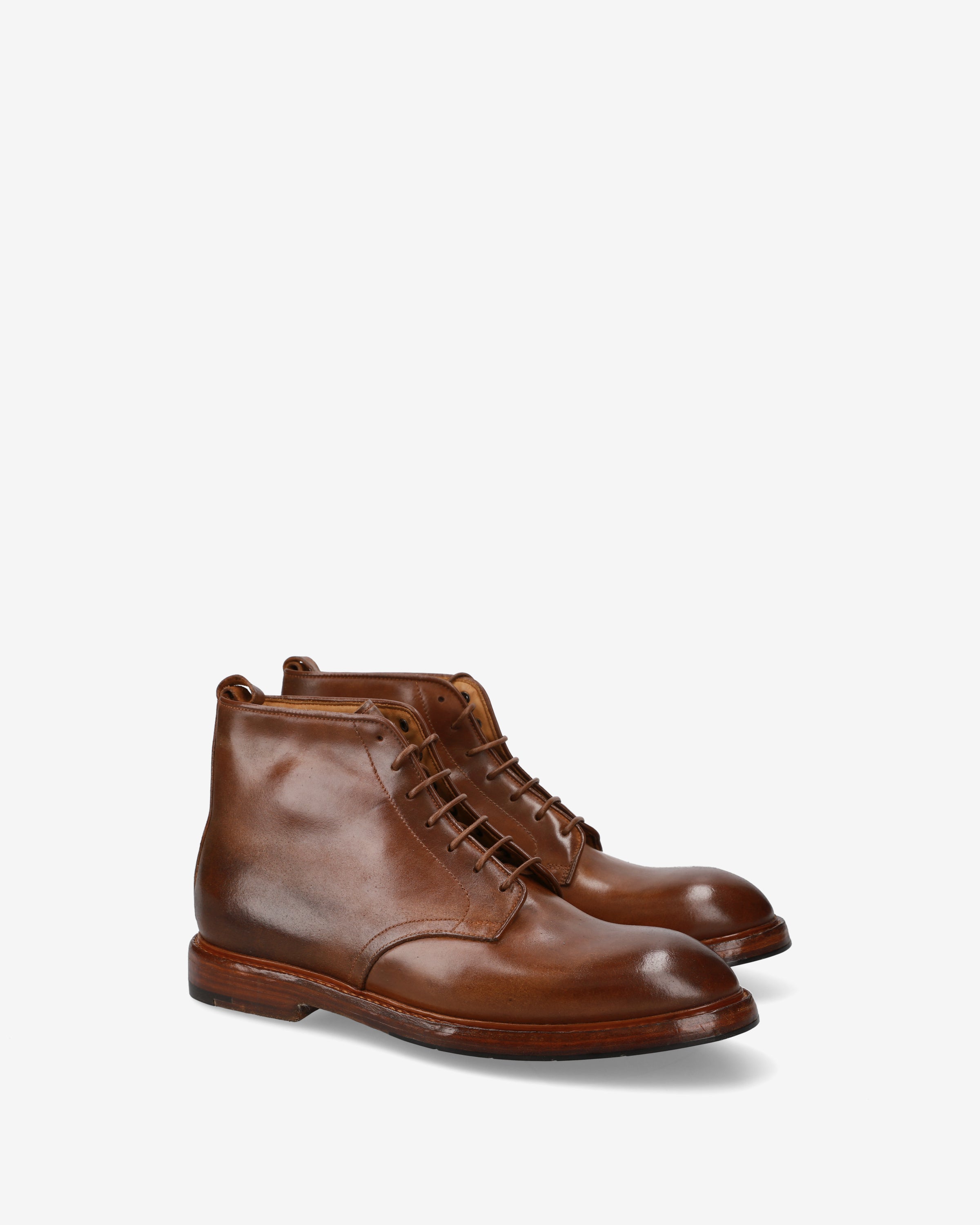 Premiata Cordovan boots cuir cognac à lacets homme