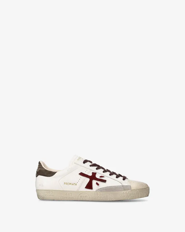 Premiata Stevend 7268 sneakers femme blanc crème bordeaux