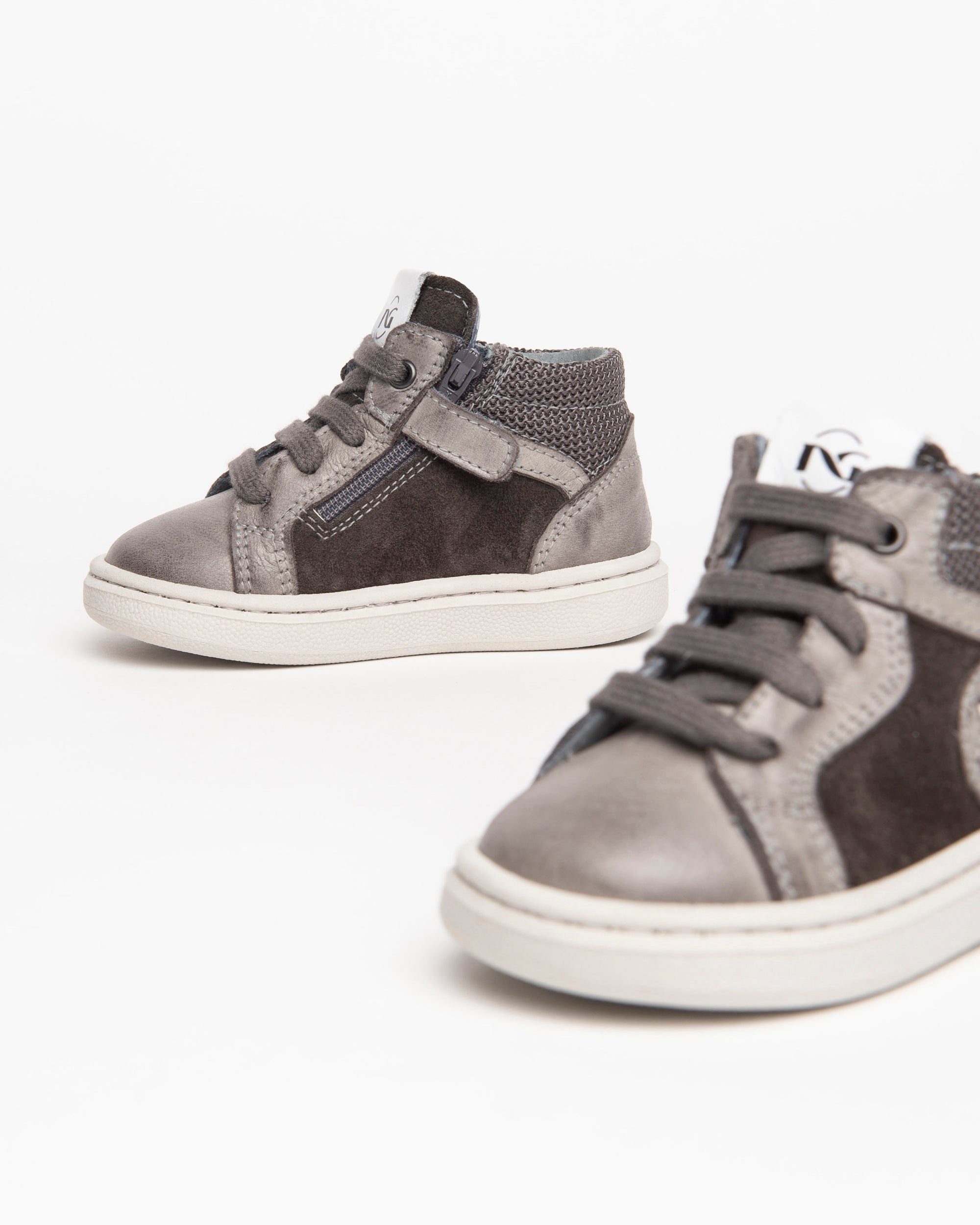 Nero Giardini Sneakers baskets garçon cuir daim zip