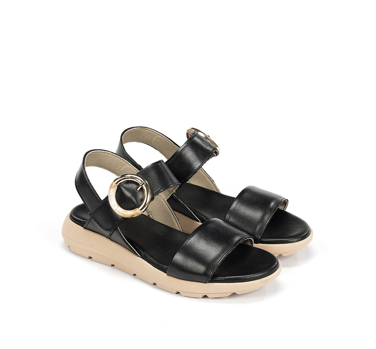 Dorking Gandia D9468 sandale femme noire cuir legere