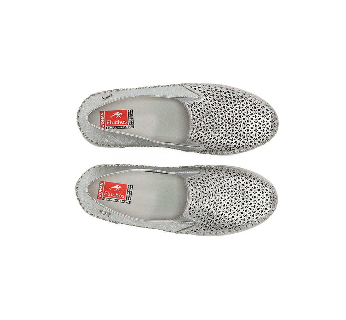 Fluchos Sella F2144 slip on femme argent confort
