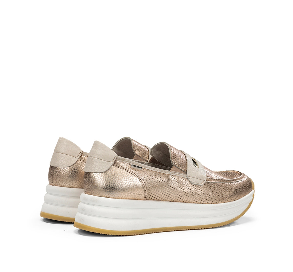 Fluchos Dorking Draz D9243 mocassins doré plateforme