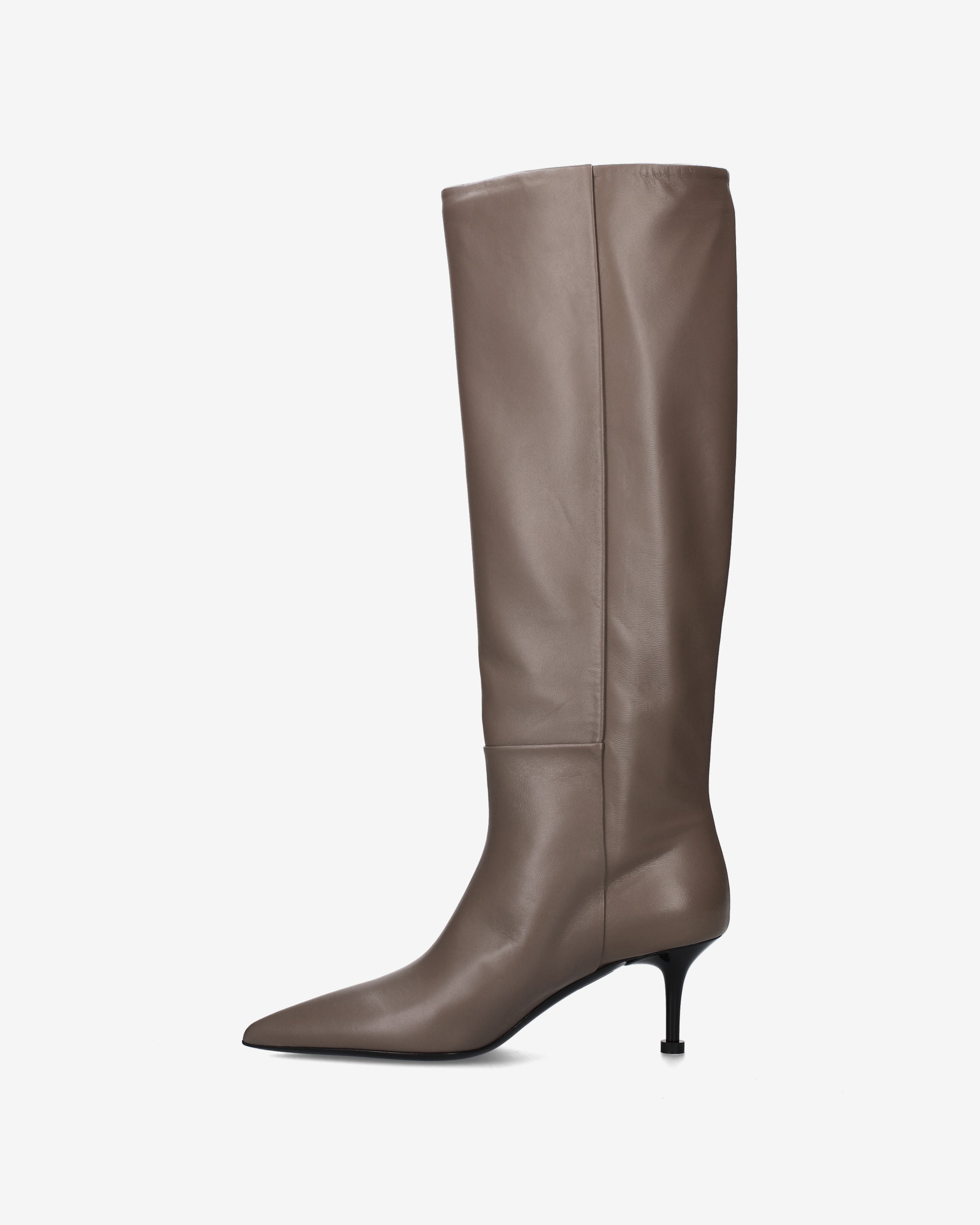 Premiata Boots bottes cuir taupe talon 6,5 cm