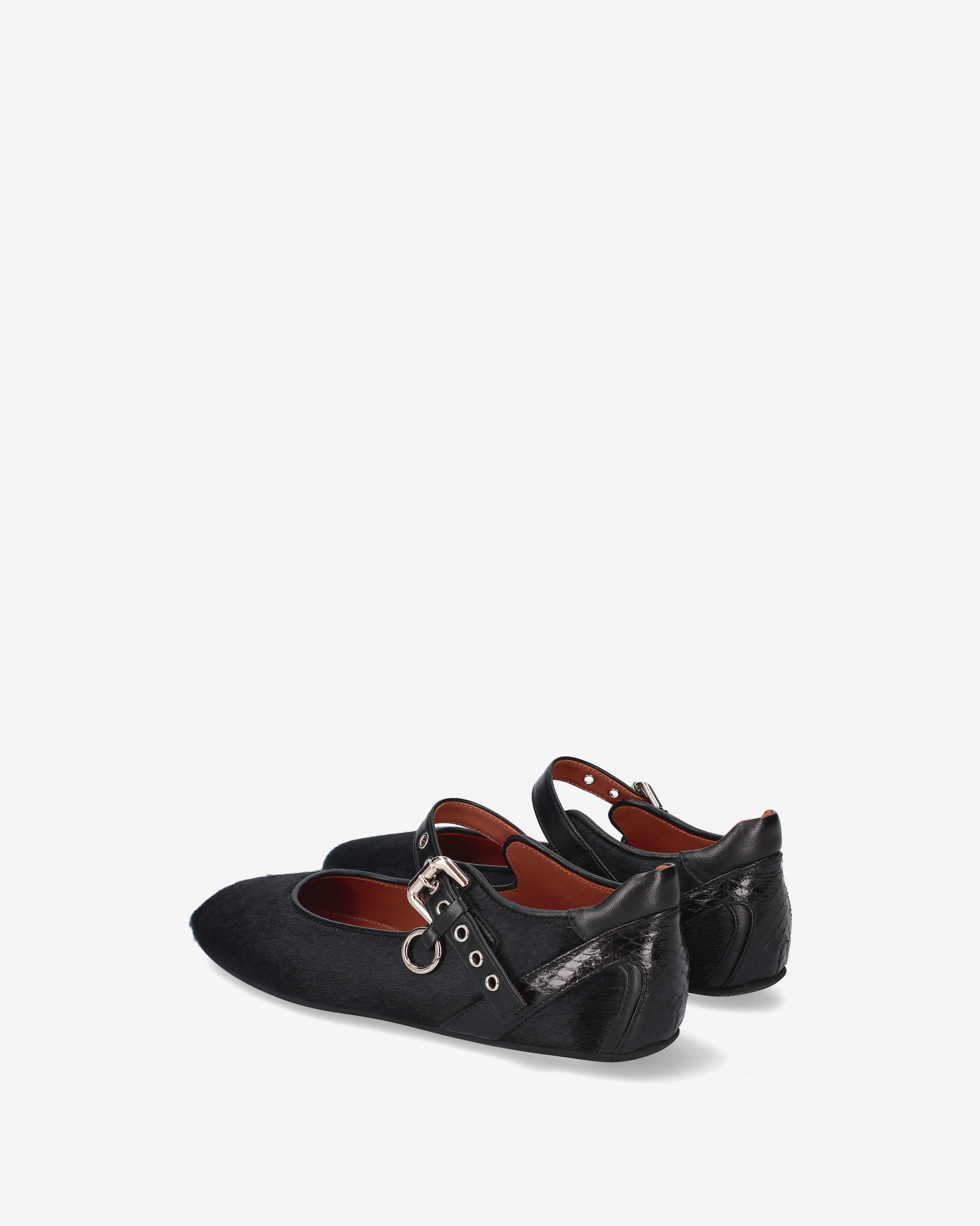 Premiata Mary Jane ballerines cuir poney noir