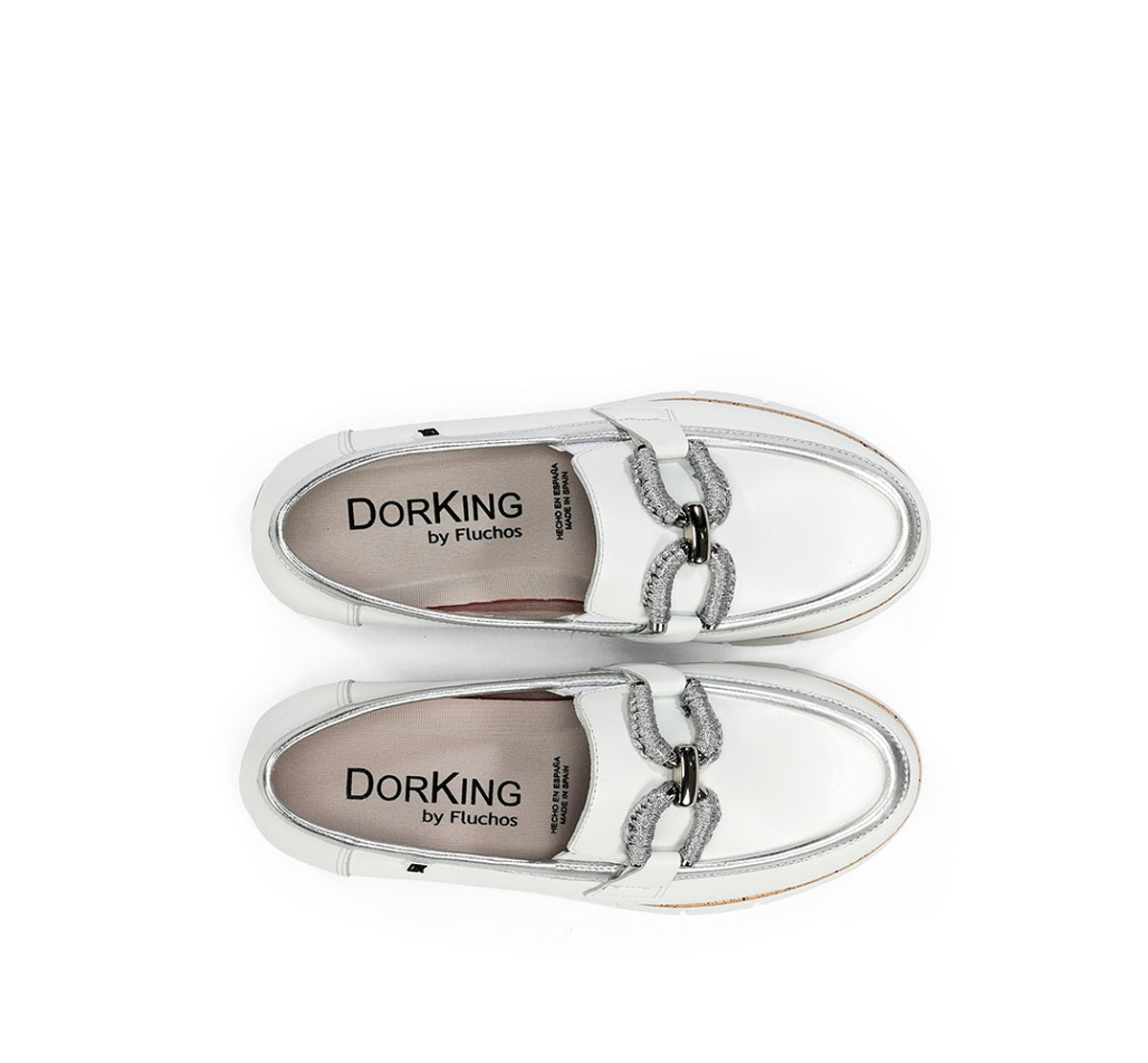 Dorking by Fluchos India D9298 mocassins blanc femme cuir