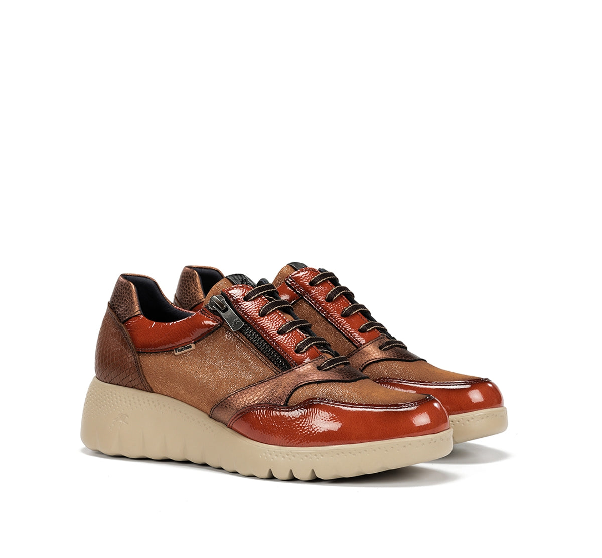 Fluchos Live F2248 baskets femme marron compensées