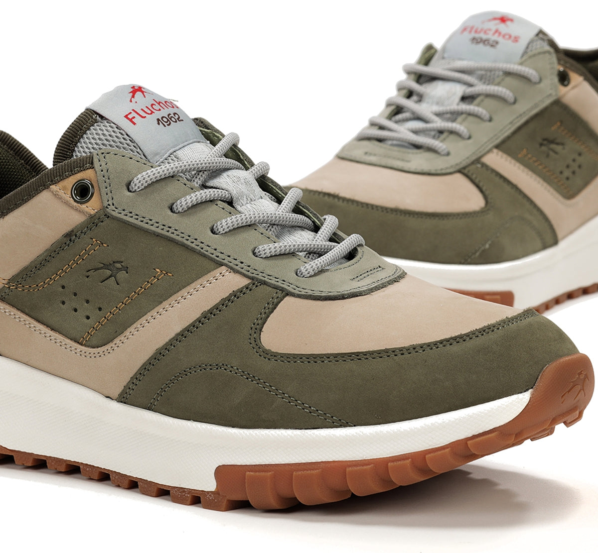 Fluchos Arion F2012 baskets homme vertes confort