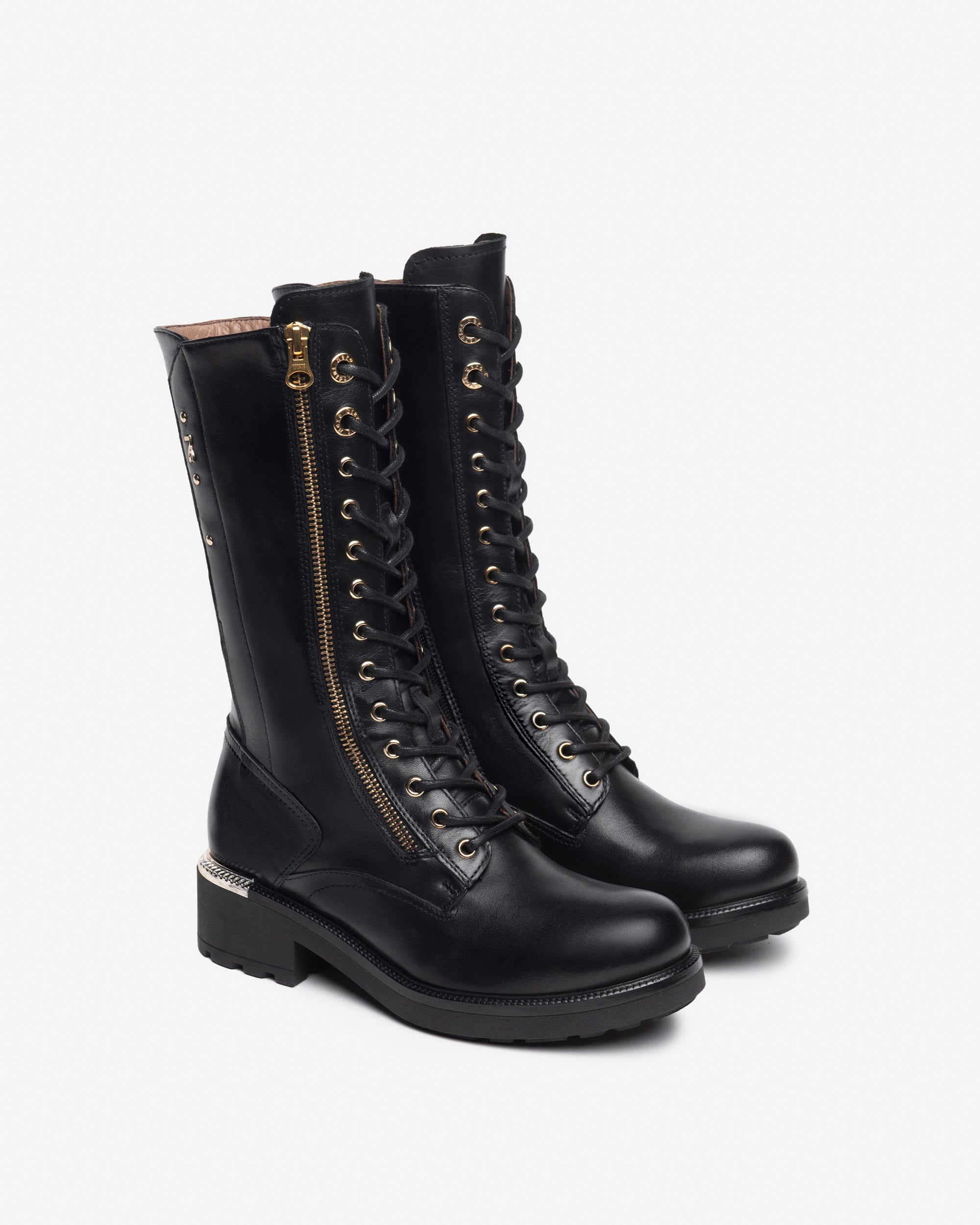 Nero Giardini Boots bottes femme cuir détails métal 35